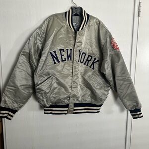 Vtg 70s Felco New York Yankees Satin Varsity Jacket XXL Union Made USA Quilted